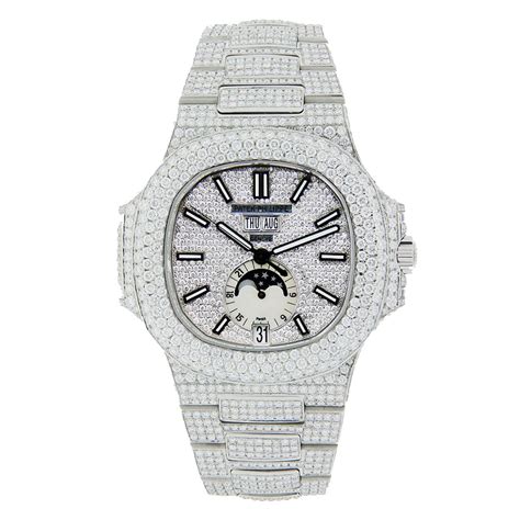 iced out patek philippe ebay|Patek Philippe nautilus diamond bezel.